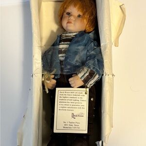 Heirloom Doll with‎ Blue Jacket and Brown Pants